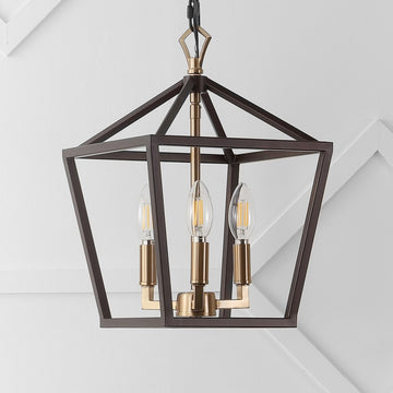 Iris 10" Iron Classic Modern Lantern LED Pendant - JONATHAN Y